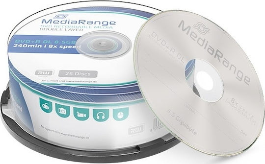 MediaRange Εγγράψιμα DVD+R 8x Dual Layer 8.5GB Cake Box 25τμχ