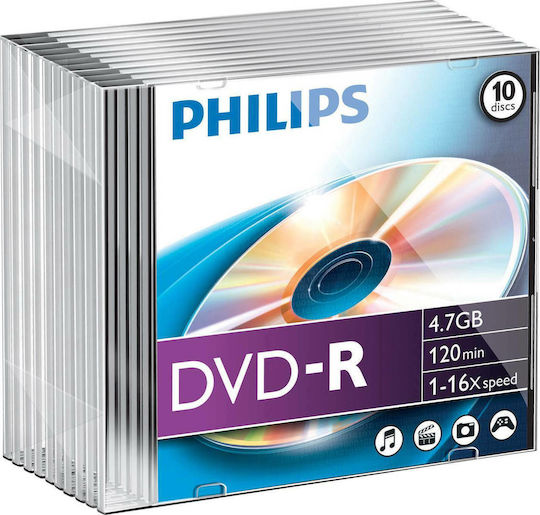 Philips Beschreibbare DVD-R 16x 4.7GB 10Stück