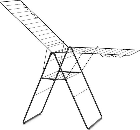 Brabantia Hangon Πτυσσόμενη Απλώστρα Δαπέδου Μεταλλική Matt Black με Μήκος Απλώματος 25m