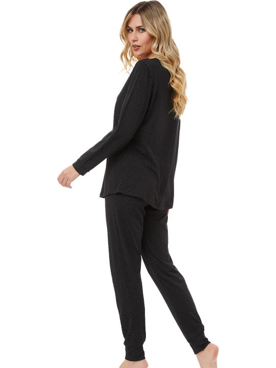 Minerva Winter Women's Pyjama Set Black Enjoy Today