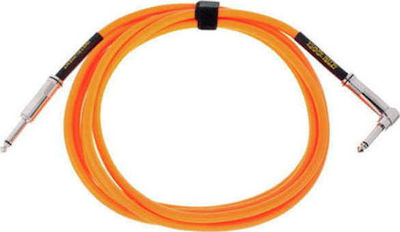 Ernie Ball Braided Instrument Kabel 6,3mm Stecker - 6,3mm Stecker 3m Orange (P06079)