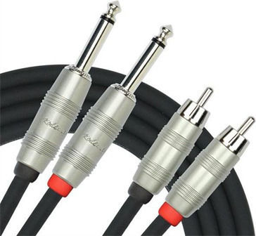 Granite AP-403PR-3M Kabel 2x 6,3mm Stecker - 2x RCA-Stecker 3m Schwarz (AP-403PR-3M)