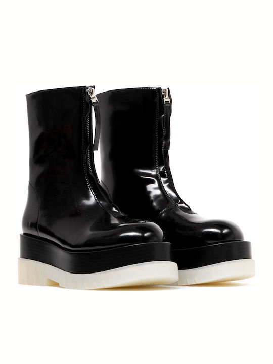 Dozed Pl Leather Women's Ankle Boots Black / White