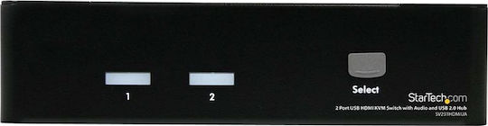 StarTech 2-Port USB HDMI KVM Switch with Audio and USB 2.0 Hub SV231HDMIUA