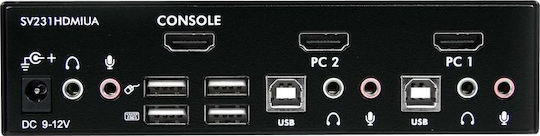 StarTech 2-Port USB HDMI KVM Switch with Audio and USB 2.0 Hub SV231HDMIUA