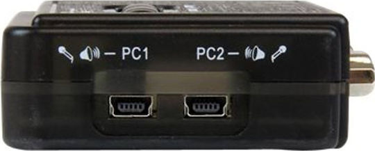 StarTech 2 Port Black USB KVM Switch Kit with Audio and Cables