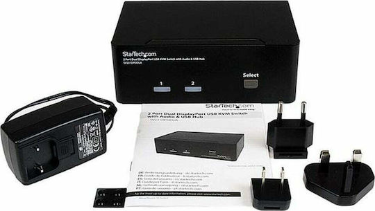 StarTech 2 Port Dual DisplayPort USB KVM Switch with Audio