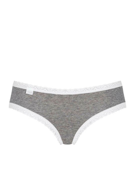 24/7 Weekend Hipster Βαμβακερά Women's Slip 3Pack with Lace White/Grey/Beige