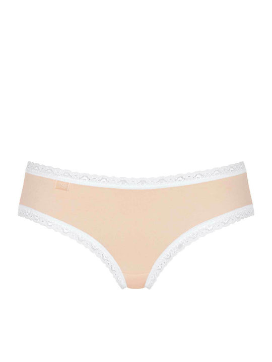 24/7 Weekend Hipster Βαμβακερά Women's Slip 3Pack with Lace White/Grey/Beige