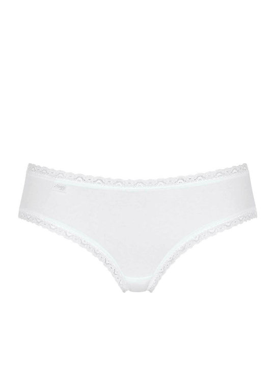24/7 Weekend Hipster Βαμβακερά Women's Slip 3Pack with Lace White/Grey/Beige