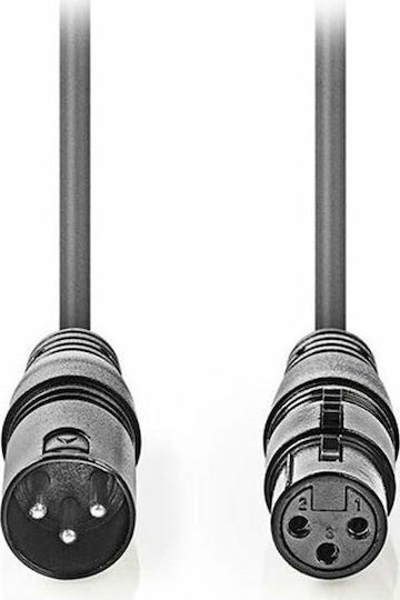 Nedis XLR male to XLR female 10m Cable Gray (COTG15010GY100)