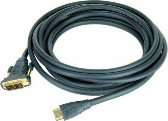 Cablexpert Кабел DVI-D мъжки - HDMI мъжки 0.5м Черен (CC-HDMI-DVI-0.5M)