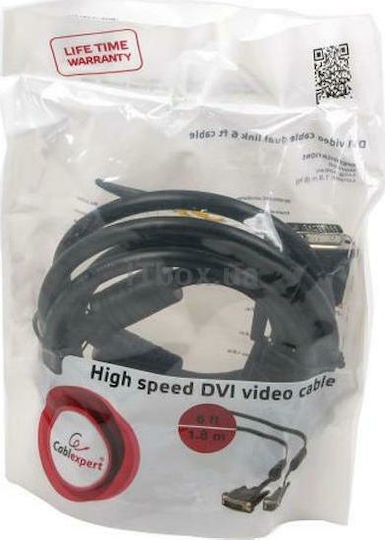 Cablexpert 1.8m DVI-D male to DVI-D male Cable Black (CC-DVI2-BK-6)