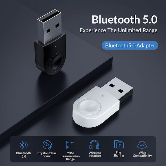 Orico BTA-608 USB Bluetooth 5.0 Адаптер с Обхват 20м Черен
