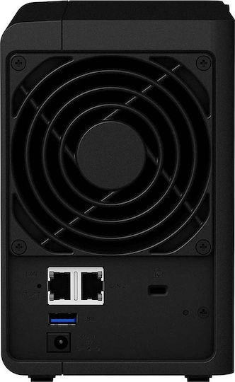 Synology DiskStation DS220+ NAS Tower με 2 θέσεις για HDD/SSD και 2 θύρες Ethernet