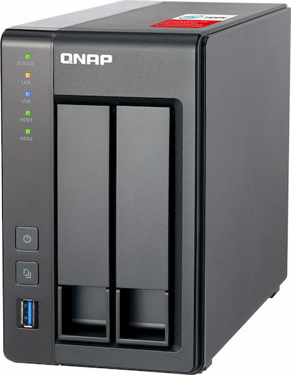 QNap TS-251+-2G NAS Tower με 2 θέσεις για HDD/SSD και 2 θύρες Ethernet