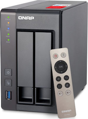 QNap TS-251+-8G NAS Turm mit 2 Steckplätzen für HDD/SSD und 2 Ethernet-Anschlüsse