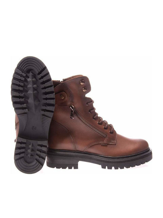 Leather Women's Ankle Boots Tabac Brown