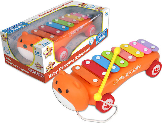 Bontempi Animal Metallophone With Wheels For 2+ Years