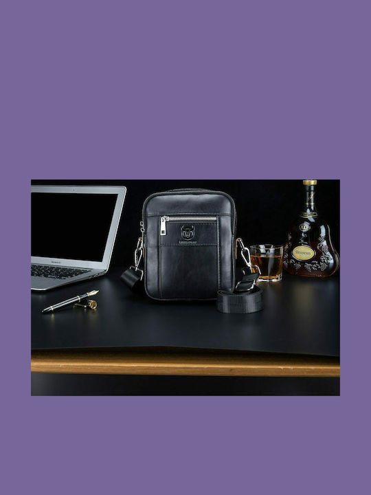 DJB-09 Leather Men's Bag Shoulder / Crossbody Black