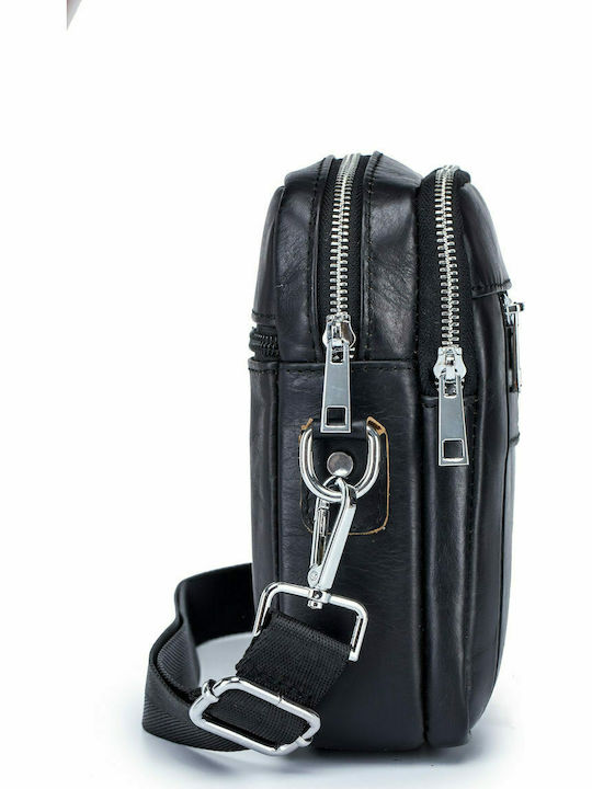 DJB-09 Leather Men's Bag Shoulder / Crossbody Black