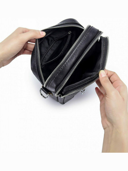 DJB-09 Leather Men's Bag Shoulder / Crossbody Black