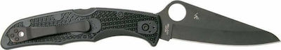 Spyderco Pacific 2 Knife Black with Blade made of Stainless Steel in Sheath