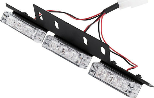 GloboStar Pro Series Μπάρες Σήμανσης Οχήματος Αστυνομίας για Αυτοκίνητα & Φορτηγά 3 Προγραμμάτων Φωτισμού Strobe Led High Power 18W 10-30V - Μπλε