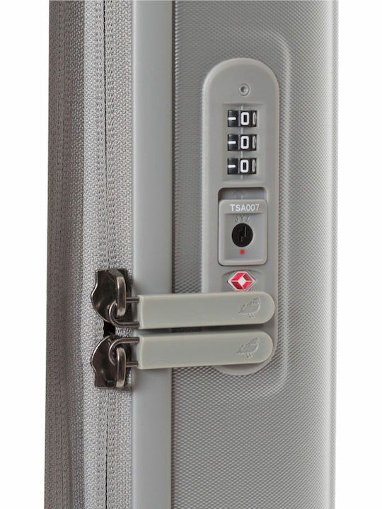 Mandarina Duck Logoduck Valiză De Călătorie De Cabină Tough Argintie Cu 4 Roți Înălțime 55 Cm P10SZV24-466