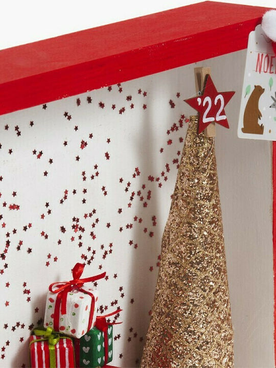 Parisis Christmas Wooden Figure Sign Red Length 50cm