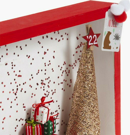 Parisis Weihnachtliche Holz Figur Unterschrift Rot Länge 50cm