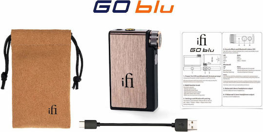 iFi Audio GO Blu Portable Digital Bluetooth Headphone Amplifier Single Channel with DAC, USB, and Jack 3.5mm