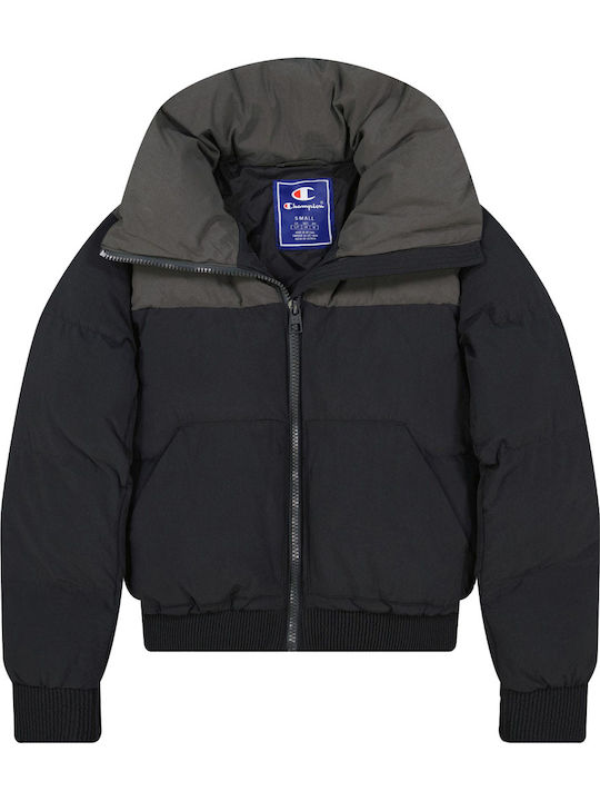 Women's Short Puffer Jacket for Winter Black