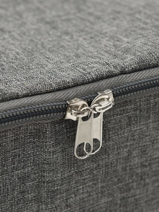 vidaXL Fabric Storage Box with Lid Gray 70x40x18cm 2pcs
