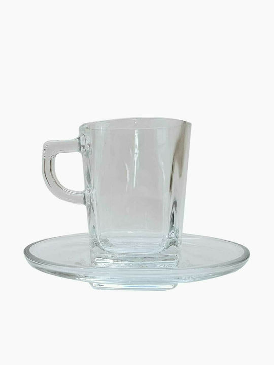 Espiel Carre Glass Espresso Cup Set 75ml Transparent