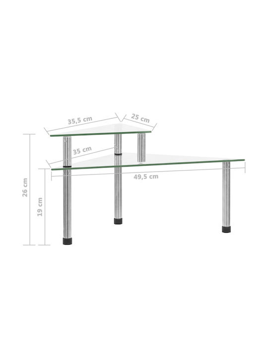 vidaXL Tabletop Metal Base 49.5x35x19cm Silver