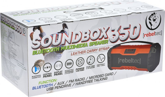 Rebeltec Soundbox 350 Ηχείο Bluetooth 18W με Ραδιόφωνο και Διάρκεια Μπαταρίας έως 8 ώρες Κόκκινο