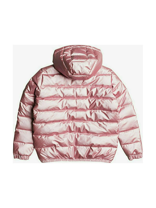 Roxy Kinderjacke Kurz mit Kapuze Rosa It Will Rain