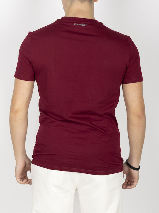 Dsquared2 Men's Short Sleeve Undershirt Burgundy