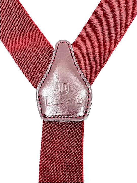 Legend Accessories Τιράντες Μονόχρωμες Μπορντό