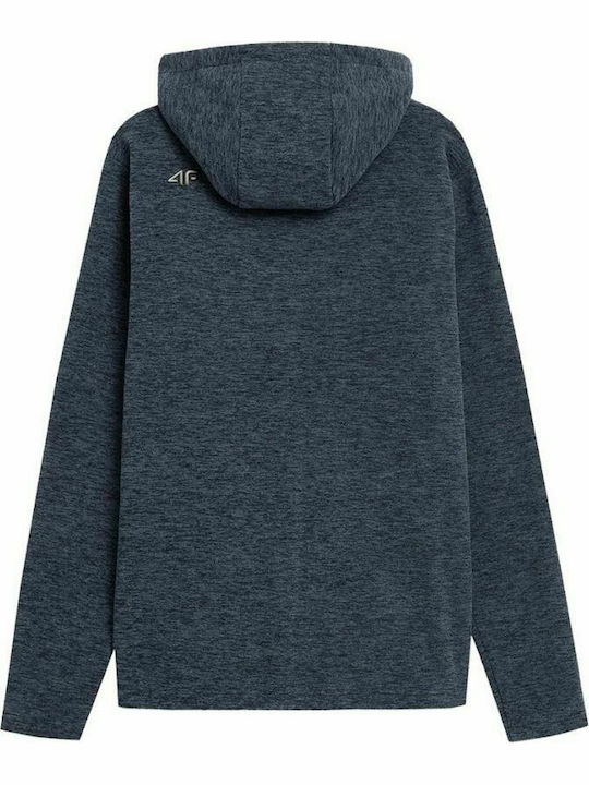 4F Men's Hooded Cardigan with Zipper Navy Blue