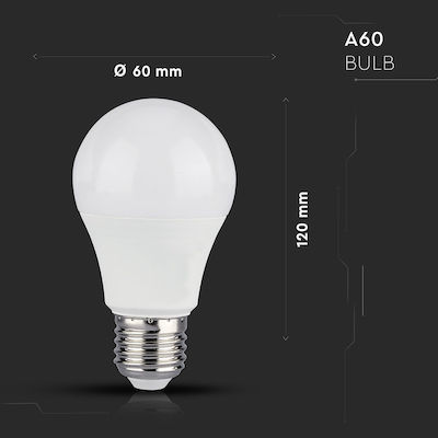V-TAC Smart Λάμπα LED για Ντουί E27 και Σχήμα A60 RGBW 1055lm Dimmable