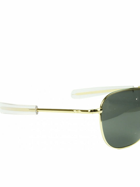 American Optical Original Pilot Men's Sunglasses with Gold Metal Frame and Green Lens