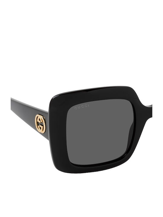 Gucci Damen Sonnenbrille mit Schwarz Kunststoff Gestell und Schwarz Linse GG0896S 001