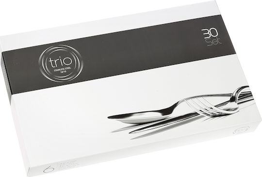 Cryspo Trio Nordic Besteckset Edelstahl 18/10 Silber 30-teilig