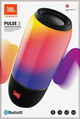 JBL Pulse 3 JBLPULSE3BLKAM Bluetooth-Lautsprecher 20W mit Batterielaufzeit bis zu 12 Stunden Schwarz