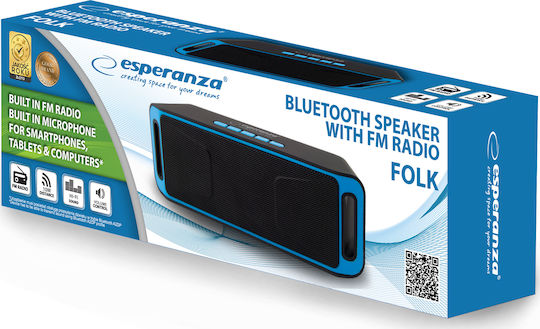 Esperanza Folk Bluetooth високоговорител 3W с радио Черно/синьо
