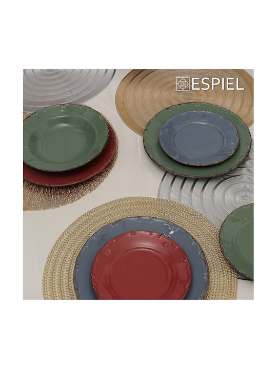 Espiel Round Plastic Placemats Gold 38cm 6pcs