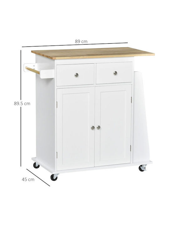 Floor Kitchen Cabinet White 89x45x89.5cm