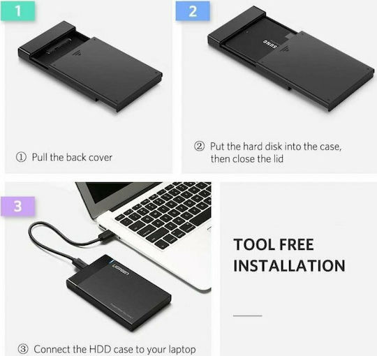 Ugreen Θήκη για Σκληρό Δίσκο 2.5" SATA III με σύνδεση USB 3.1 Type-C